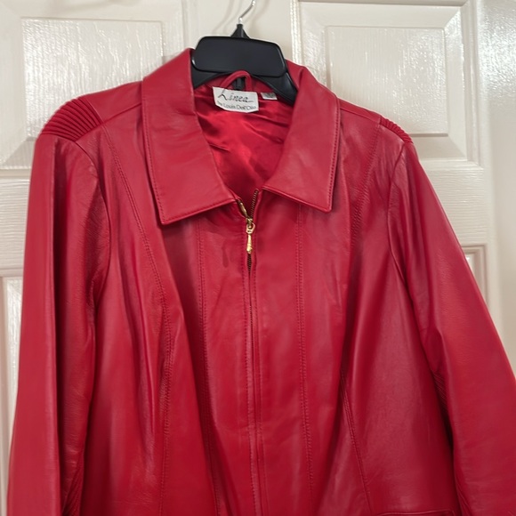 NWT Linea Red Leather Jacket - Picture 2 of 9